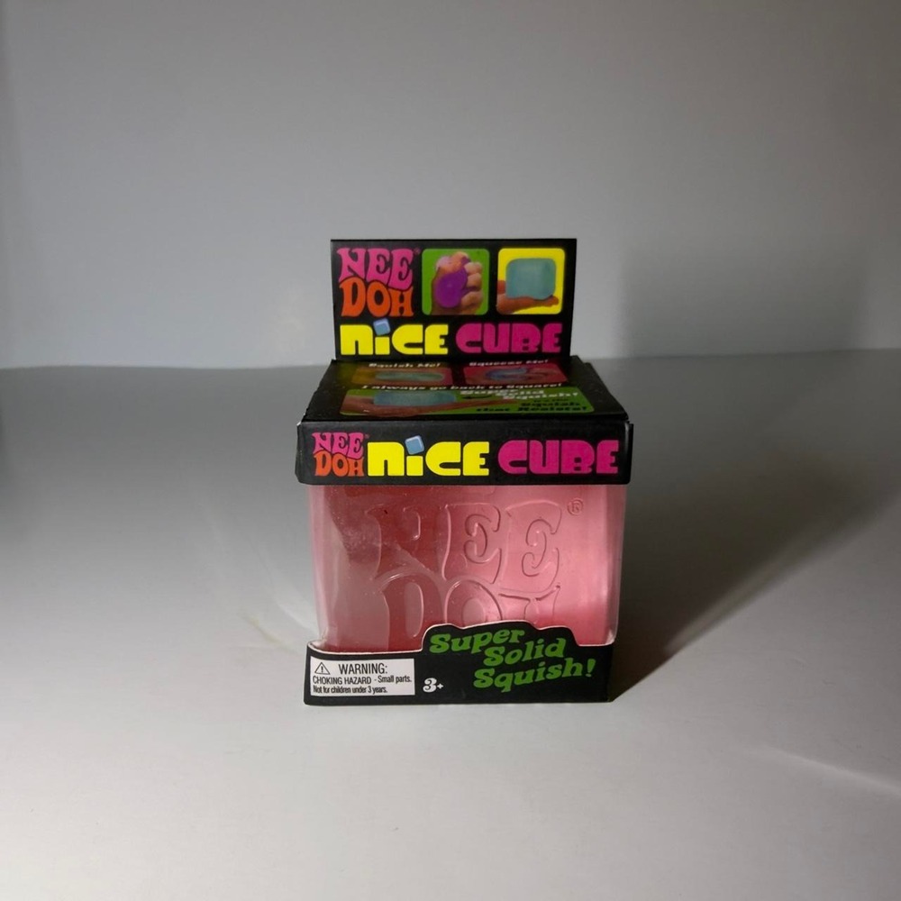 NeeDoh Nice Cube Super Solid Squish Fidget Toy Light Pink